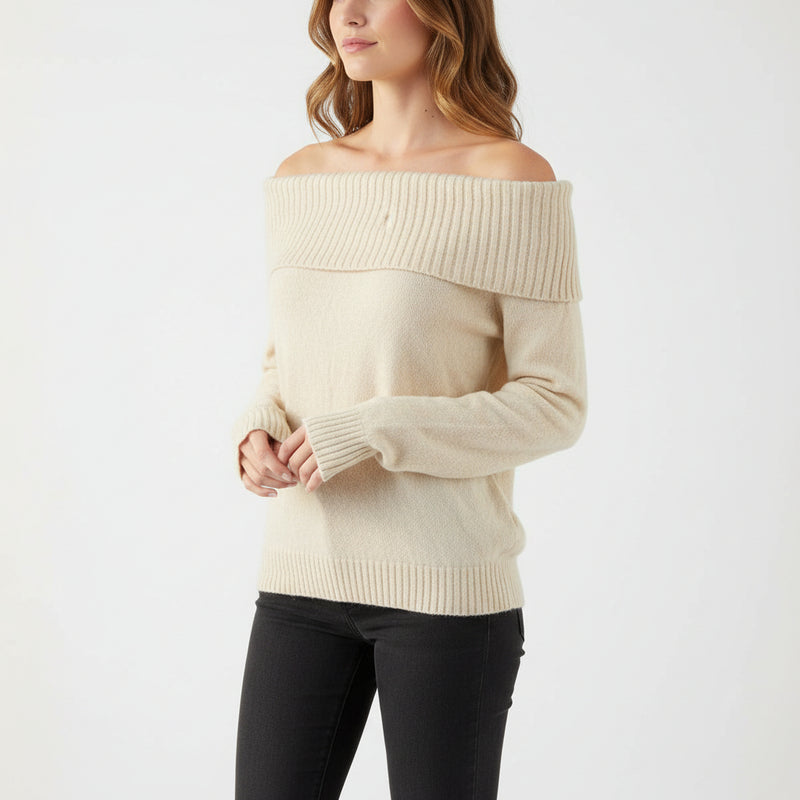 Chandail col bateau femme