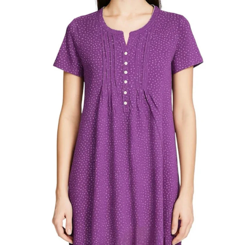 Chemise de nuit col V #couleur_mauve