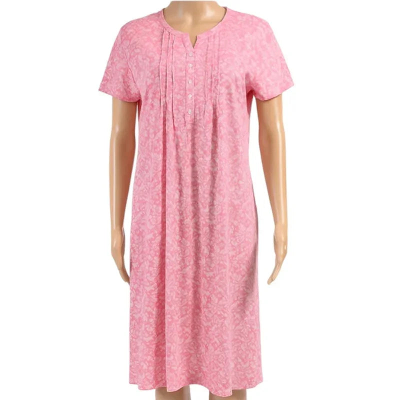 Chemise de nuit col V #couleur_rose