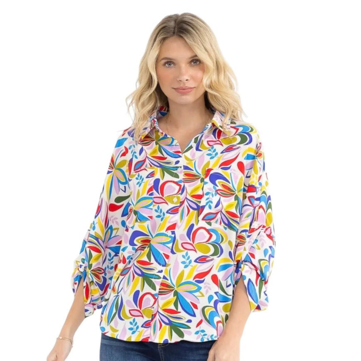 Chemisier multicolore femme