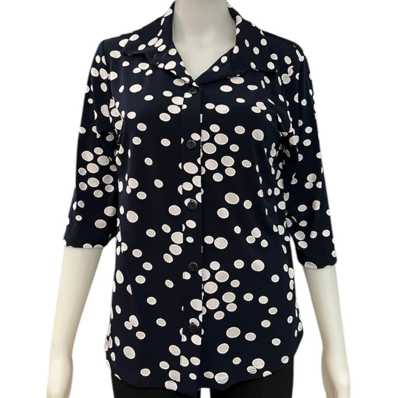 Chemisier à pois #couleur_marine