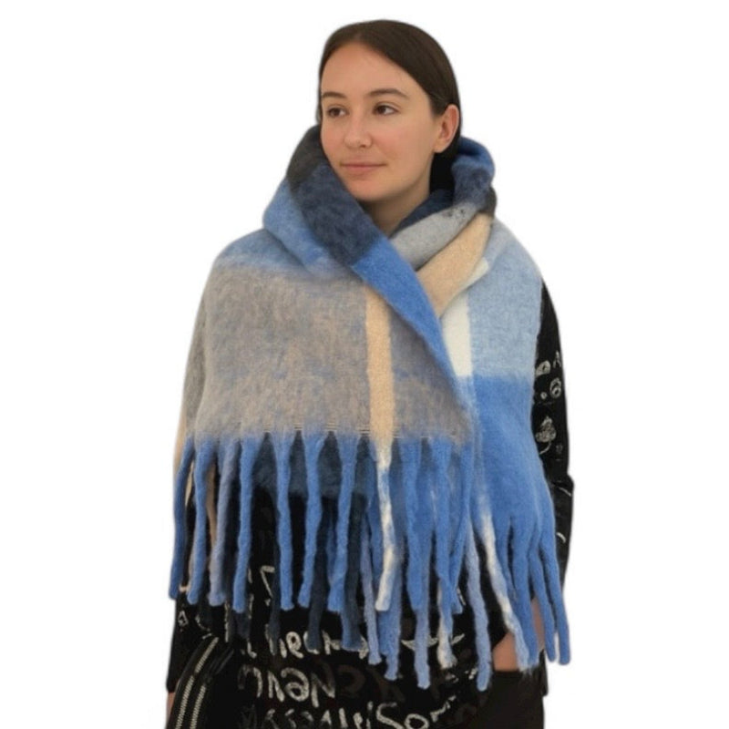 Foulard épais couleur_bleu
