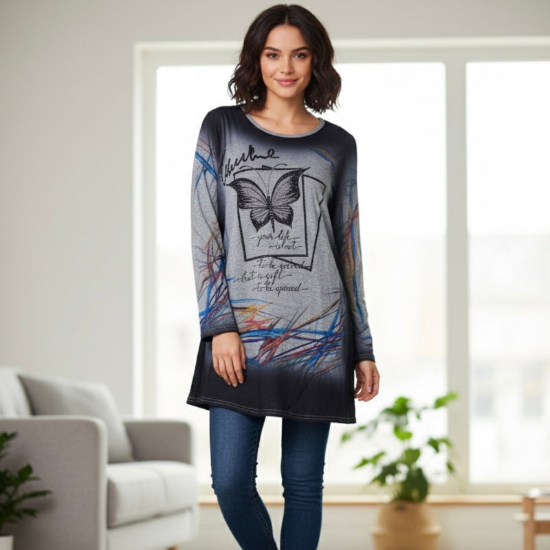 Haut Papillon Casa Donna #couleur_gris