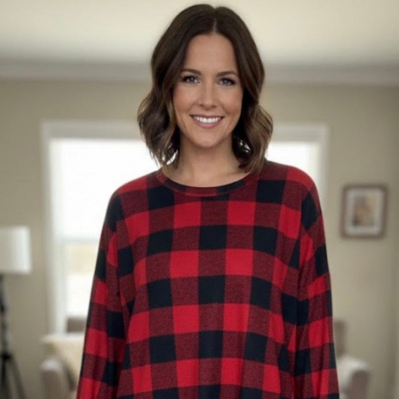 Haut à motif flanelle