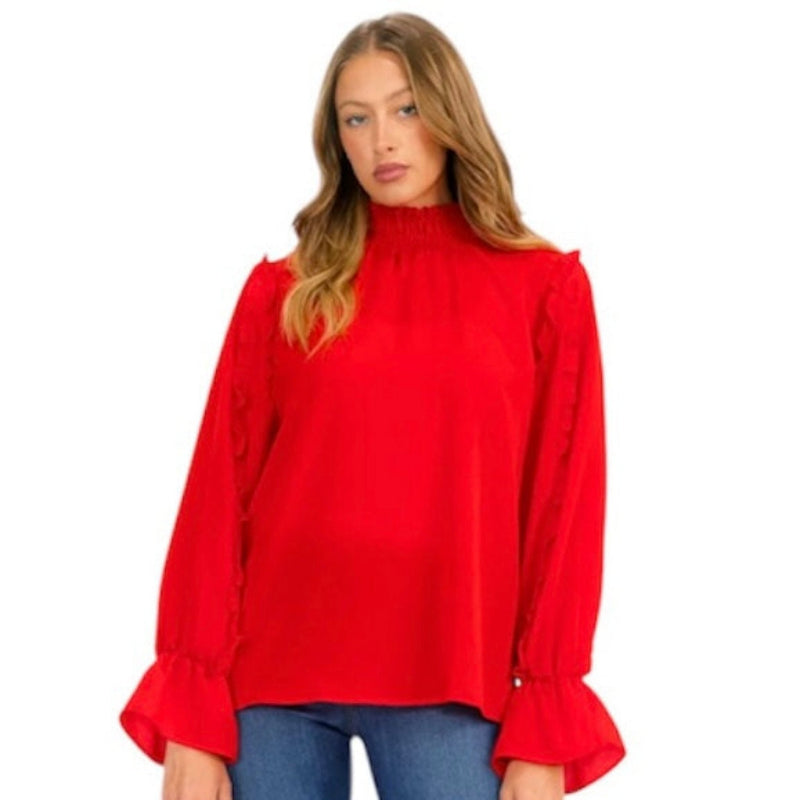 Haut à volants #couleur_rouge