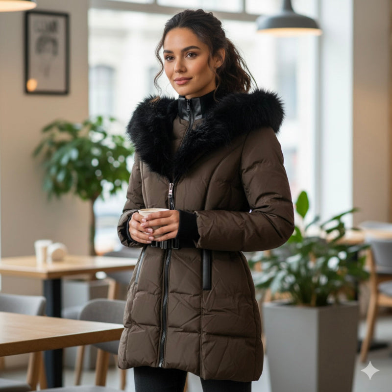 Manteau avec ceinture #couleur_brun