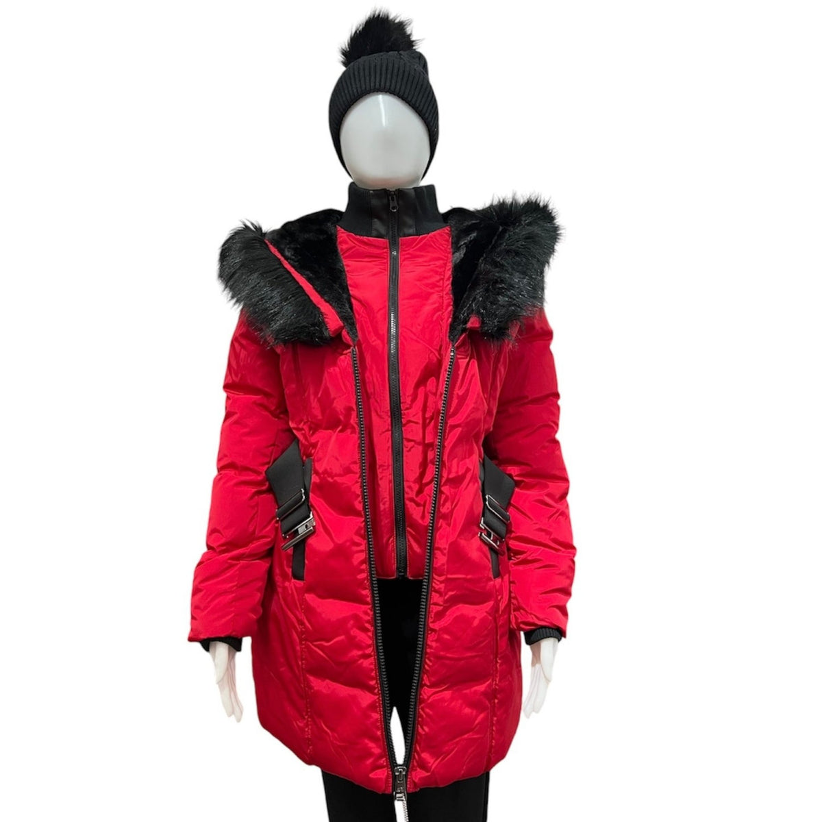 Manteau avec ceinture #couleur_rouge