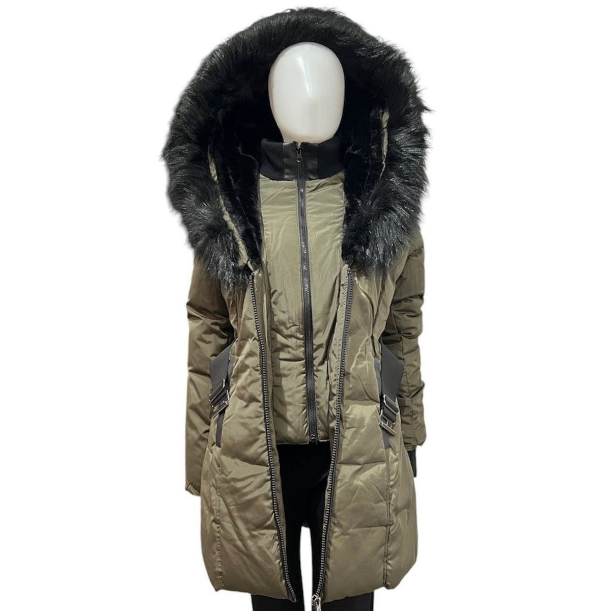 Manteau avec ceinture #couleur_olive