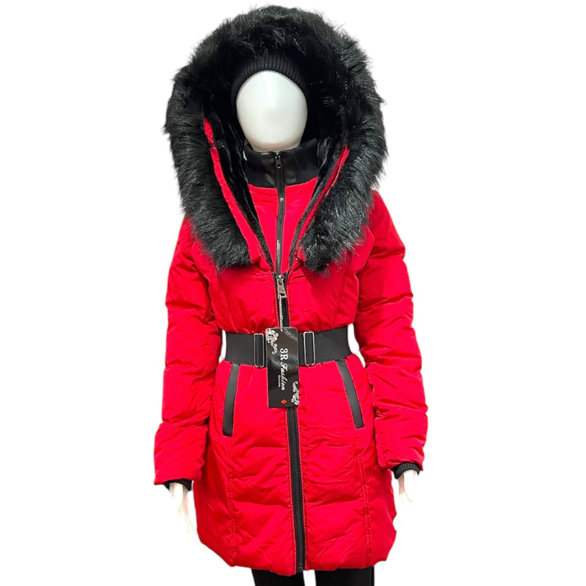 Manteau avec ceinture #couleur_rouge