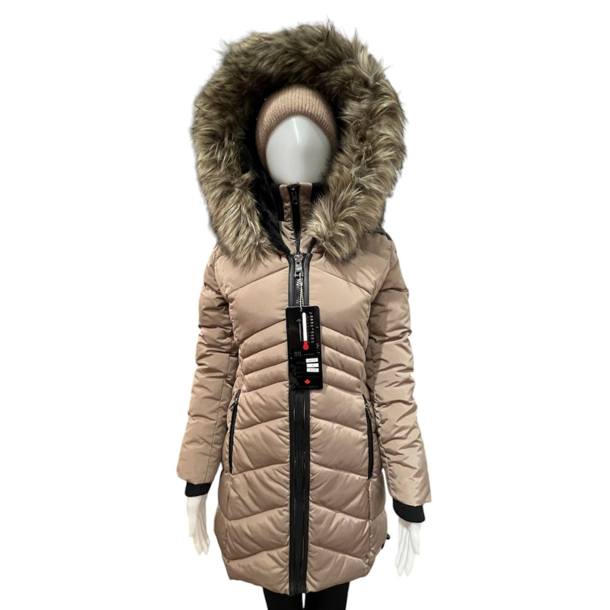Manteau avec fourrure #couleur_beige