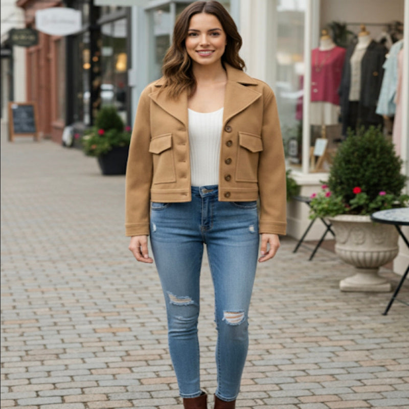 Manteau laine court New Look