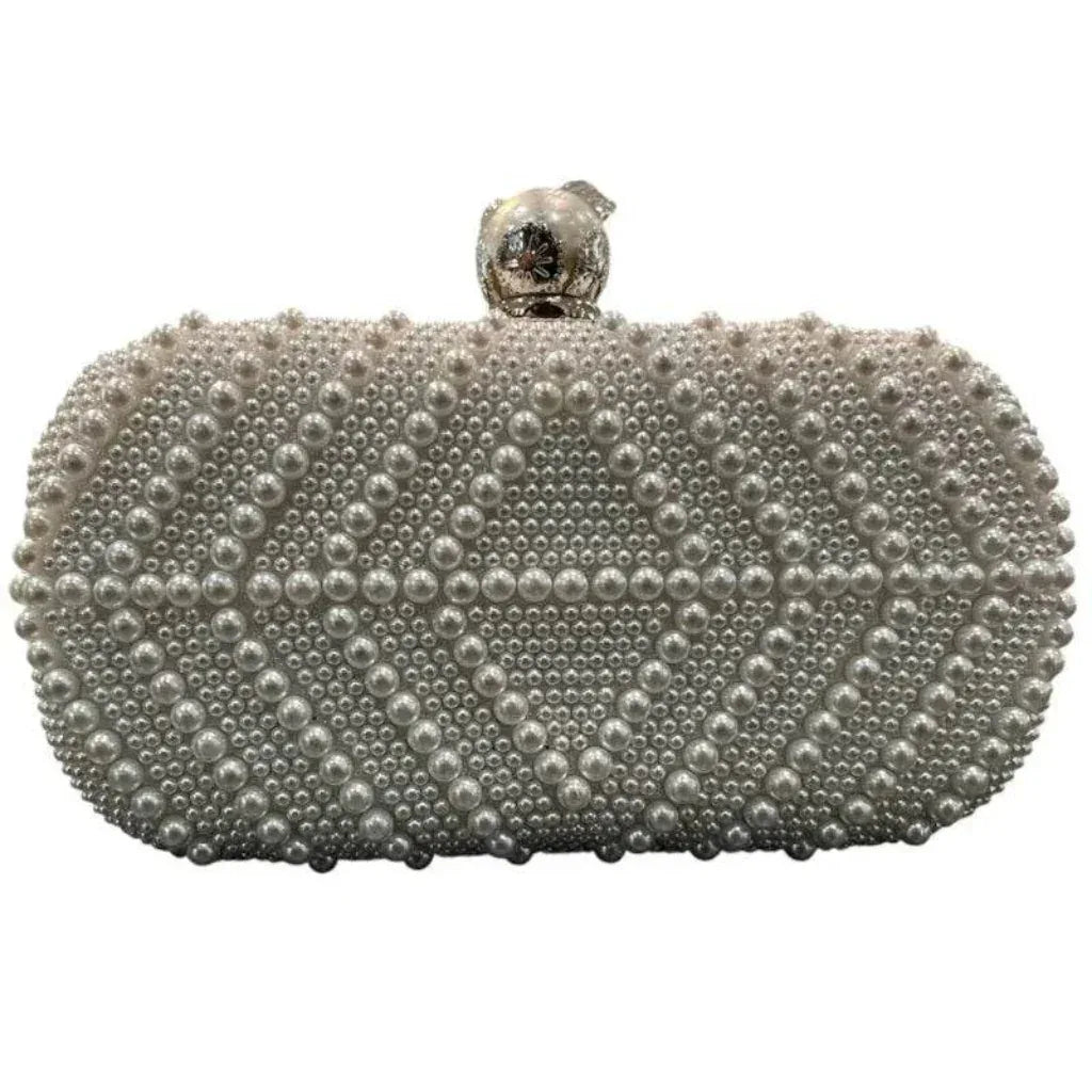 Pochette De Soirée Accessorize Perlée - Noir - Dimensions 15x12x14 Cm - Occasion Vintage