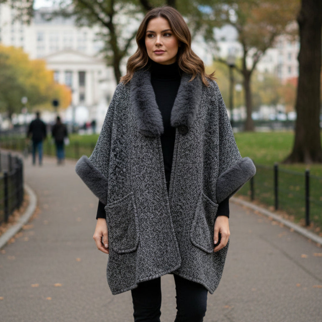 Poncho avec poche noir