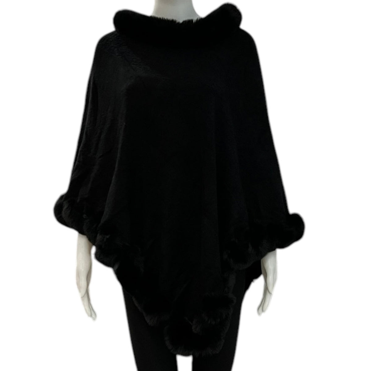 Poncho fourrure synthétique #couleur_noir