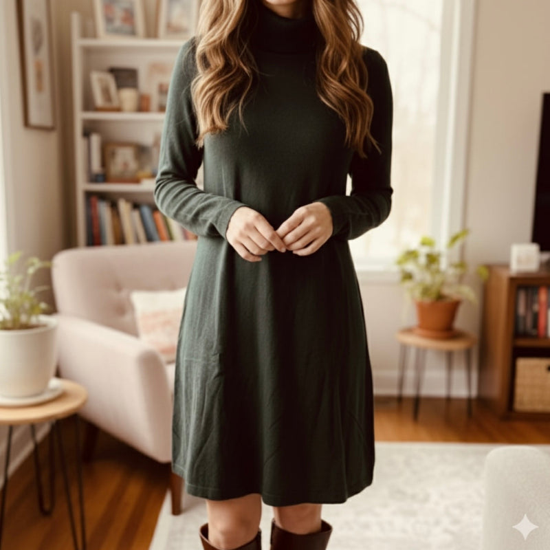 Robe col roulé Vero Moda #couleur_olive