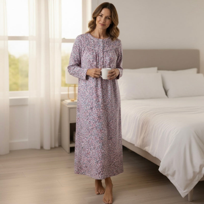 Robe de nuit polaire #couleur_lavande-fleur