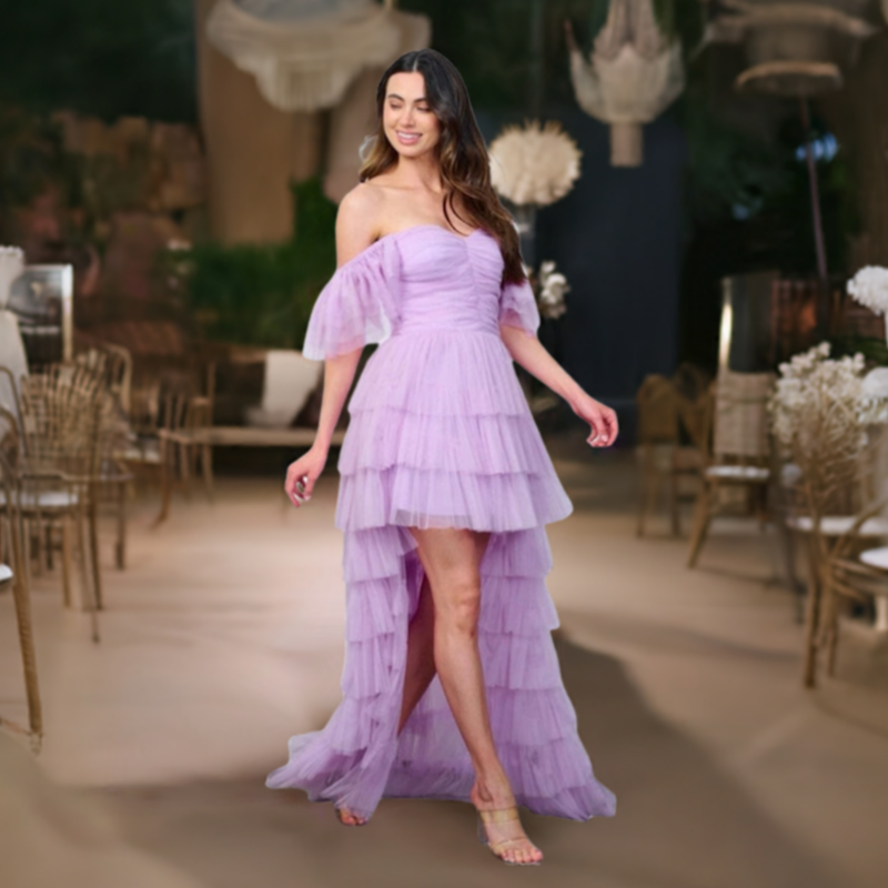 Robe en tulle femme lavande