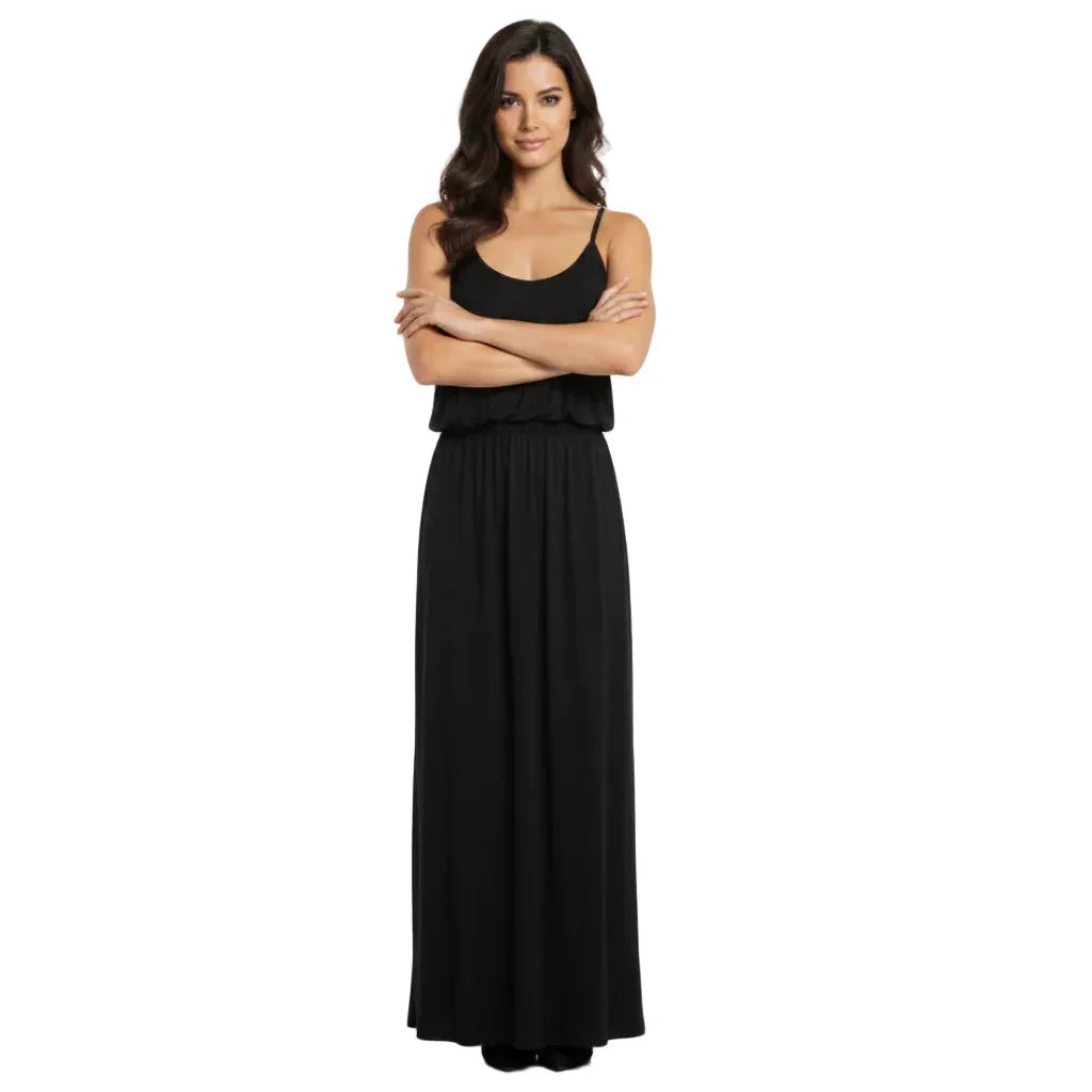 Robe estivale longue #couleur_noir