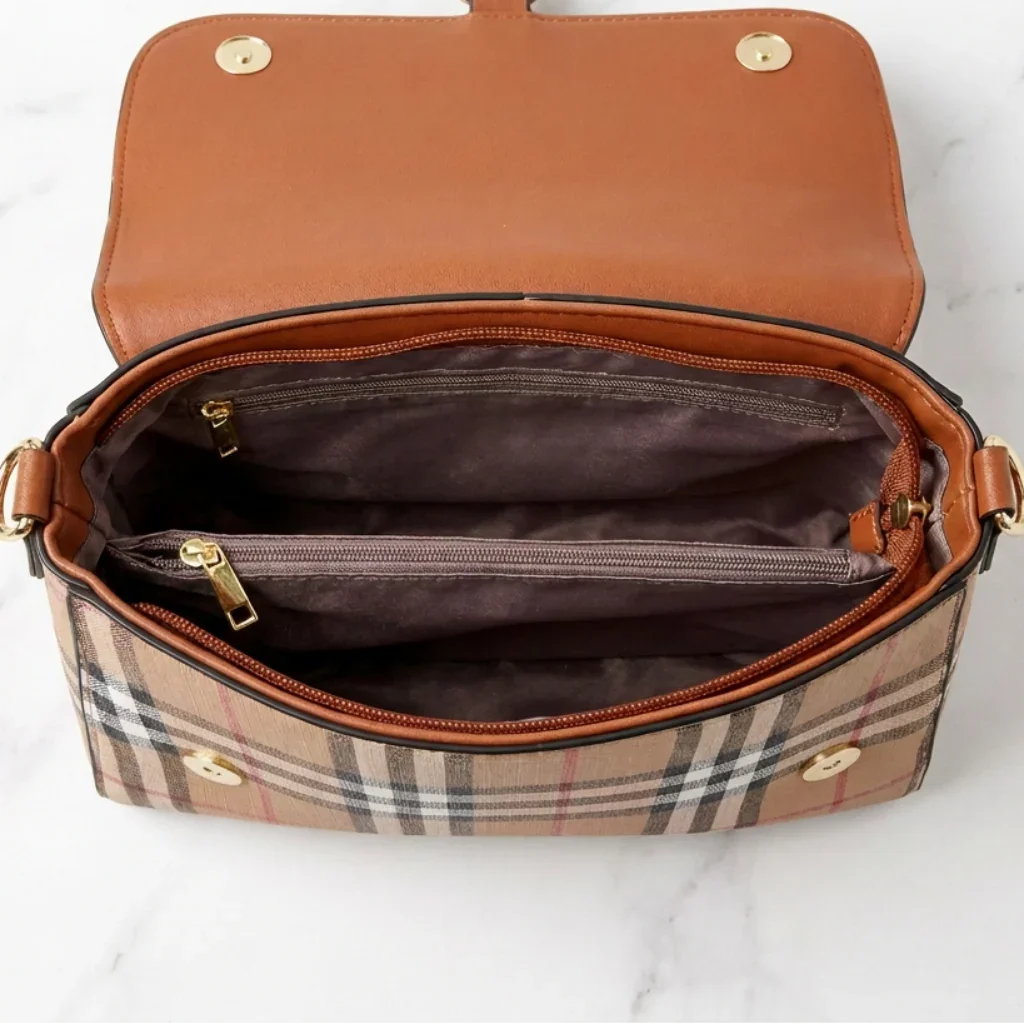 Sac à main à motif écossais