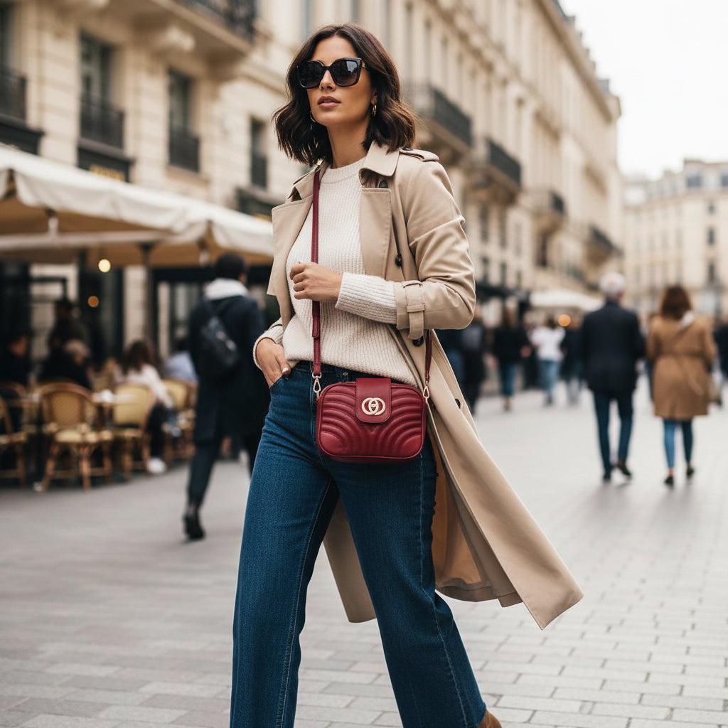 Sac bandoulière tendance rouge