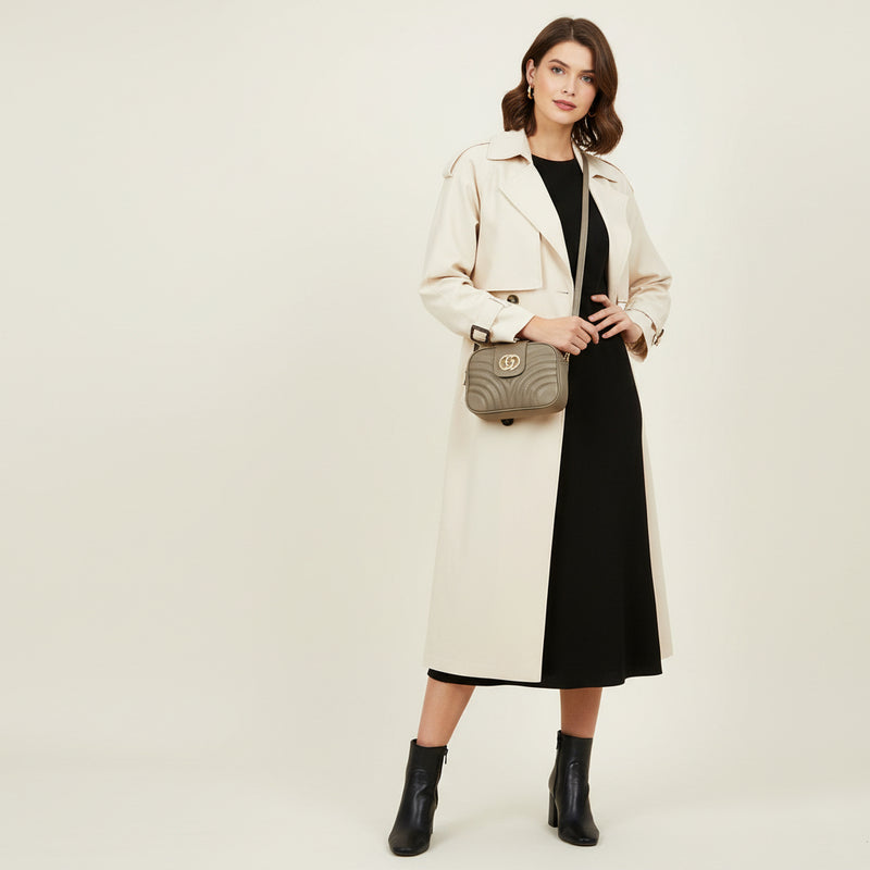 Sac bandoulière tendance taupe 