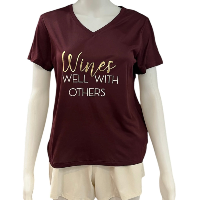 T-shirt avec message #couleur_aubergine