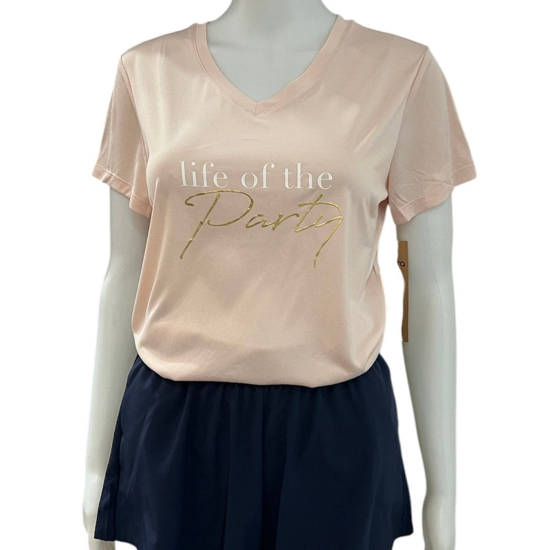 T-shirt avec message #couleur_rose-poudre