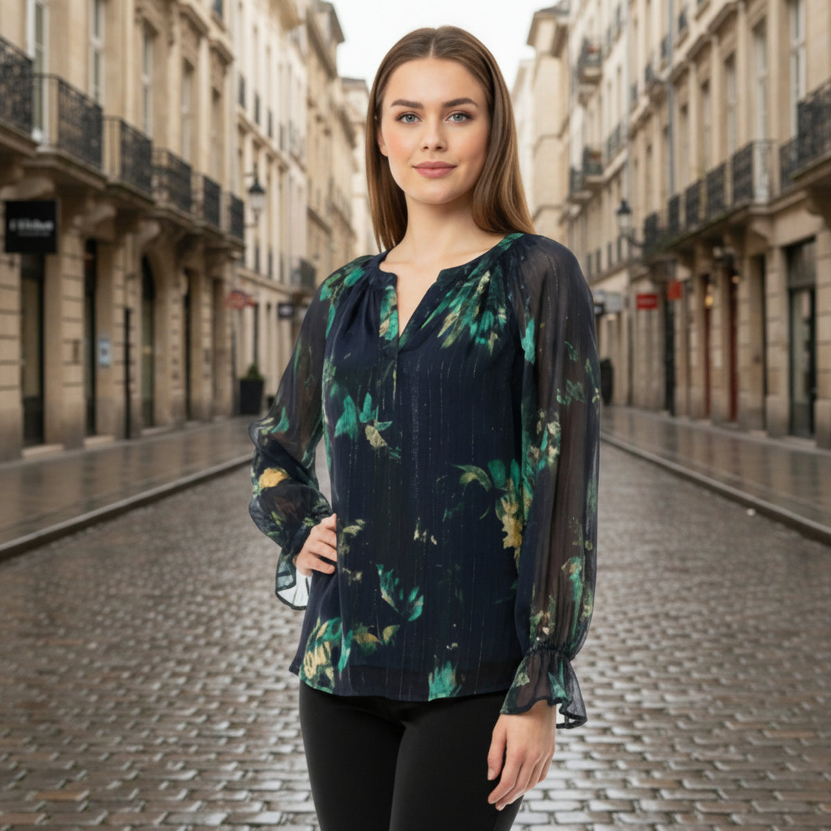 Vera Wang blouse #couleur_marine