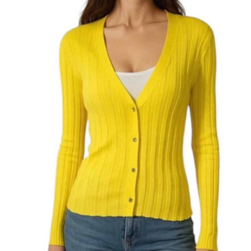 Veste grosse maille #couleur_jaune