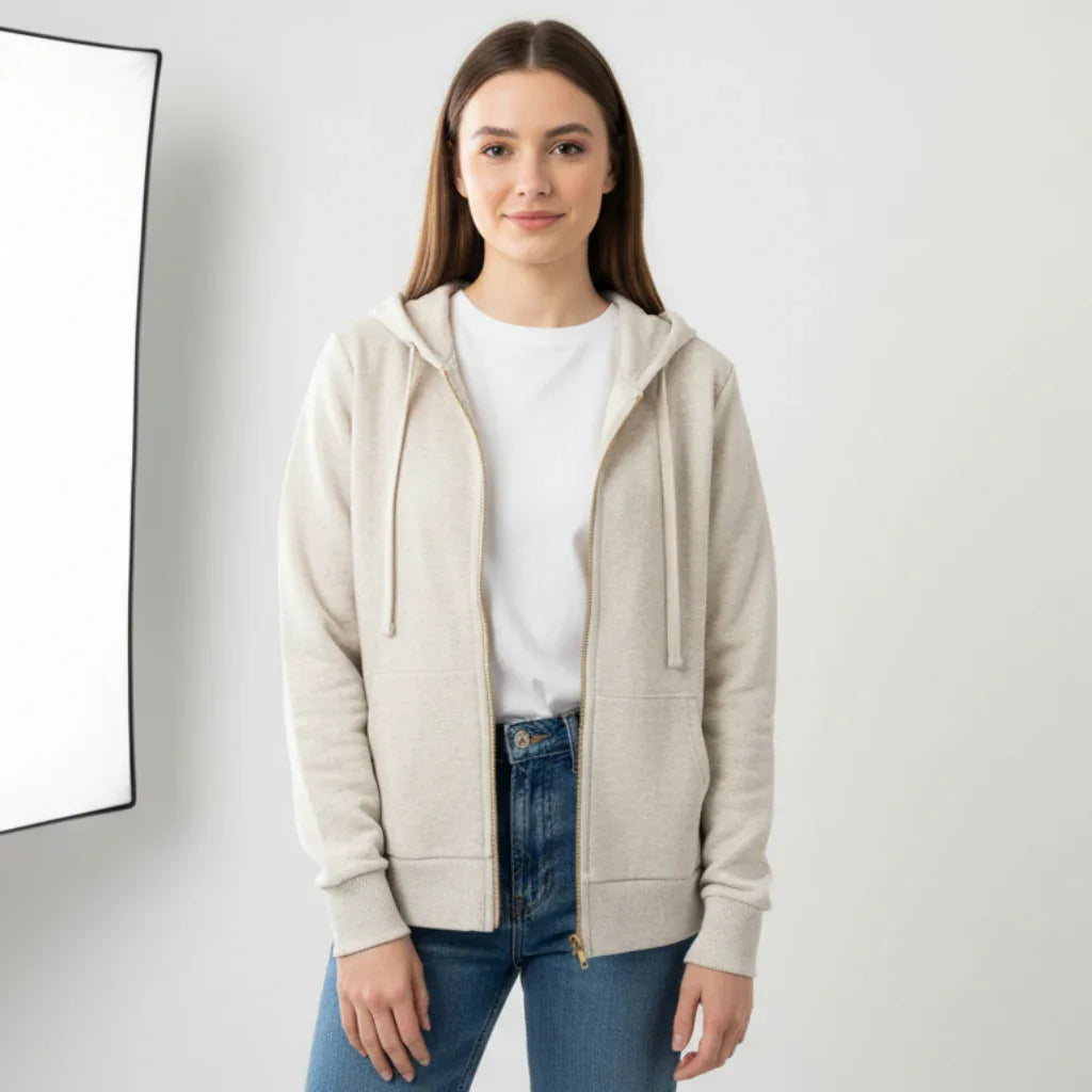 Veste hoodie #couleur_avoine