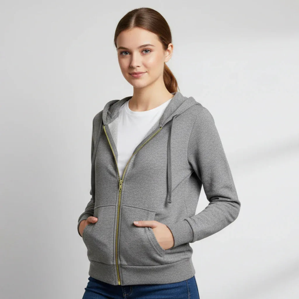 Veste hoodie gris moyen