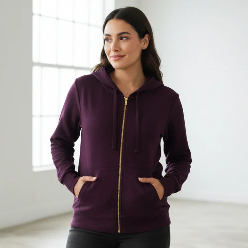 Veste hoodie #couleur_prune