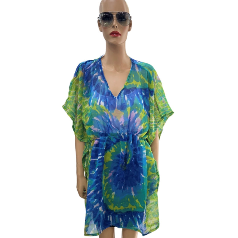 Blouse en chiffon paréo imprimé pour femme #couleur_jaune