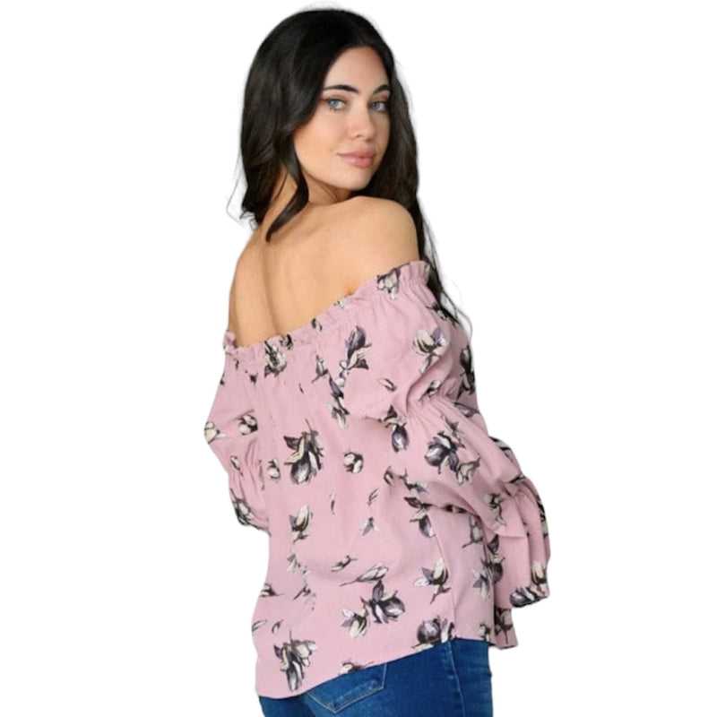 Blouse épaule dénudée #couleur_vieux-rose