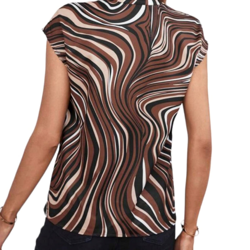 C'est Elle | Blouse décontractée manche chauve souris femme #couleur_brun