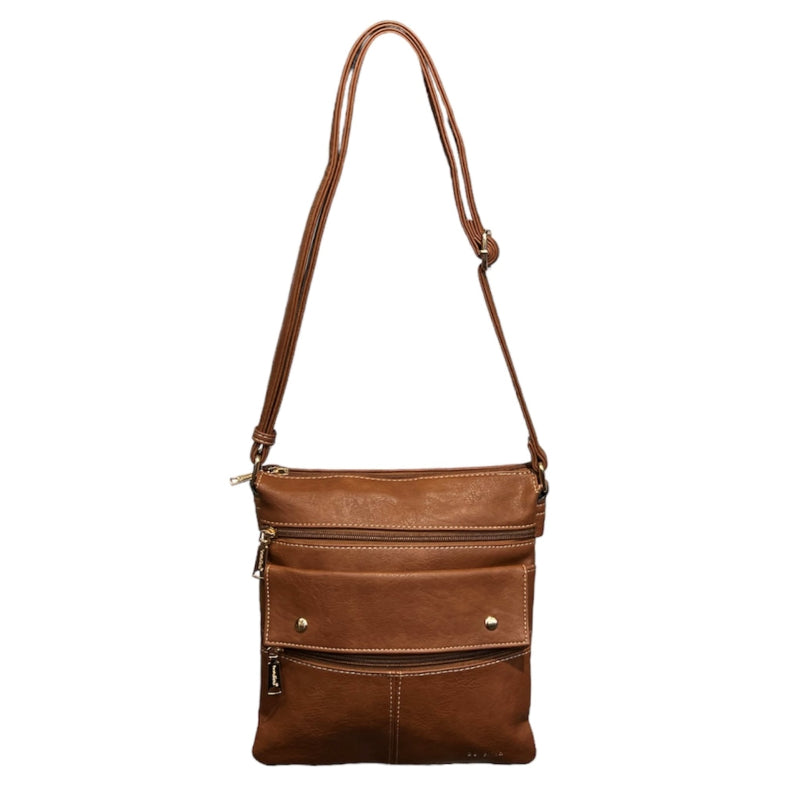Sac bandoulière ajustable Bosalina #couleur_cognac