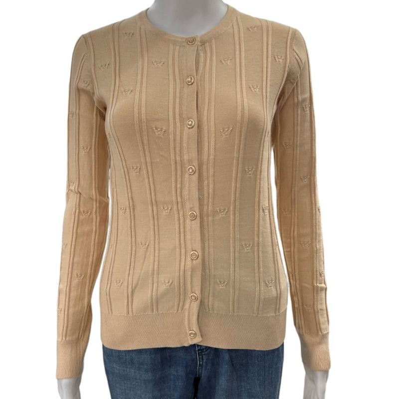 Cardigan boutonné Tenney Rose Design NY #couleur_beige