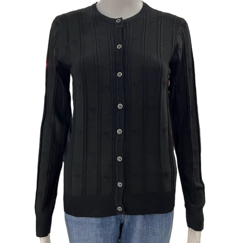 Cardigan boutonné Tenney Rose Design NY #couleur_noir