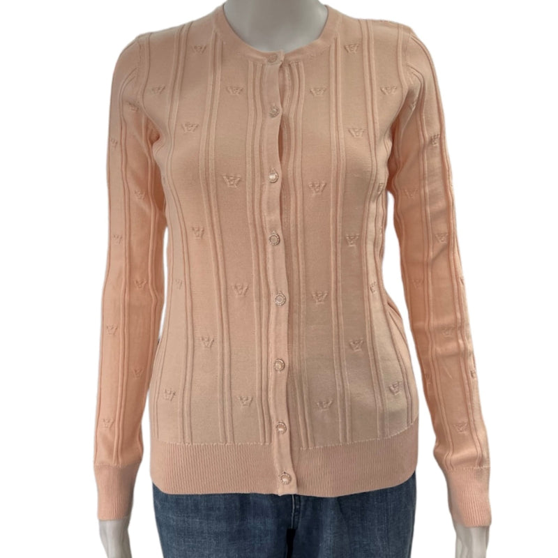 Cardigan boutonné Tenney Rose Design NY #couleur_rose