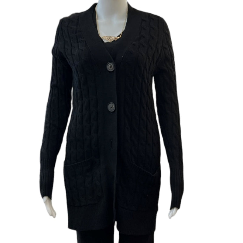 Cardigan Ilanco 2 poches #couleur_noir