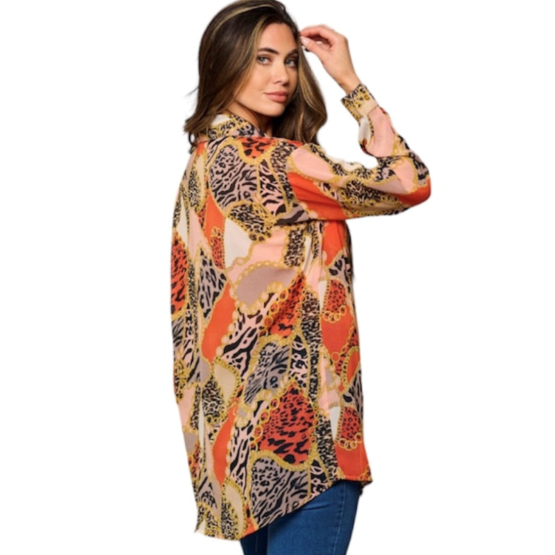 Chemisier en voile #couleur_rose_multi