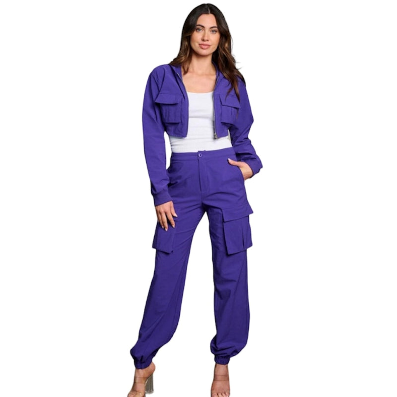 Ensemble pantalon et veste #couleur_mauve