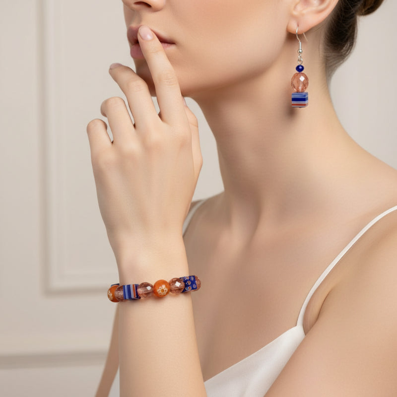 gigi-bracelet-et-boucles-bleu-et-orange