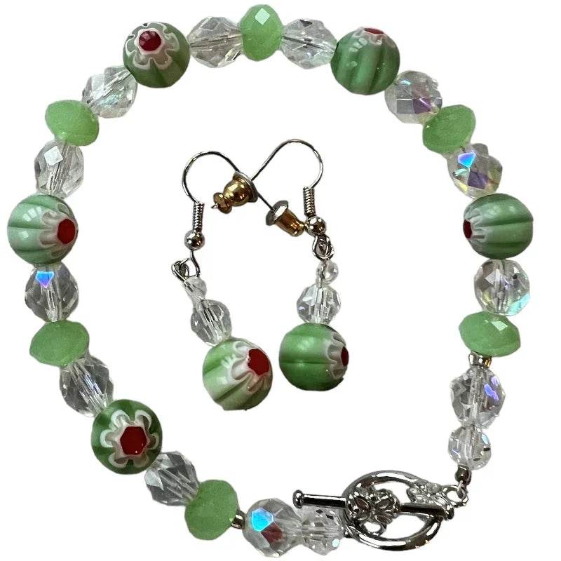 Bracelet et boucle d'oreille lime - C'est Elle