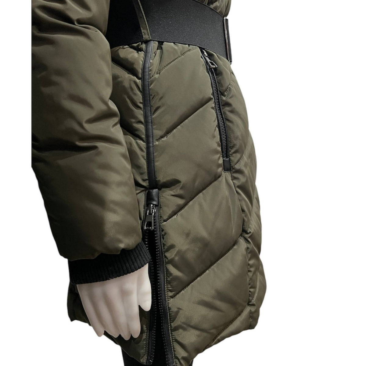 manteau avec fourrure #couleur_olive