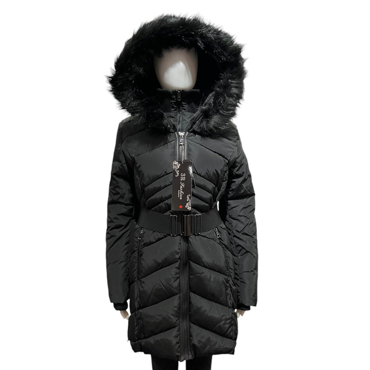 manteau avec fourrure #couleur_noir