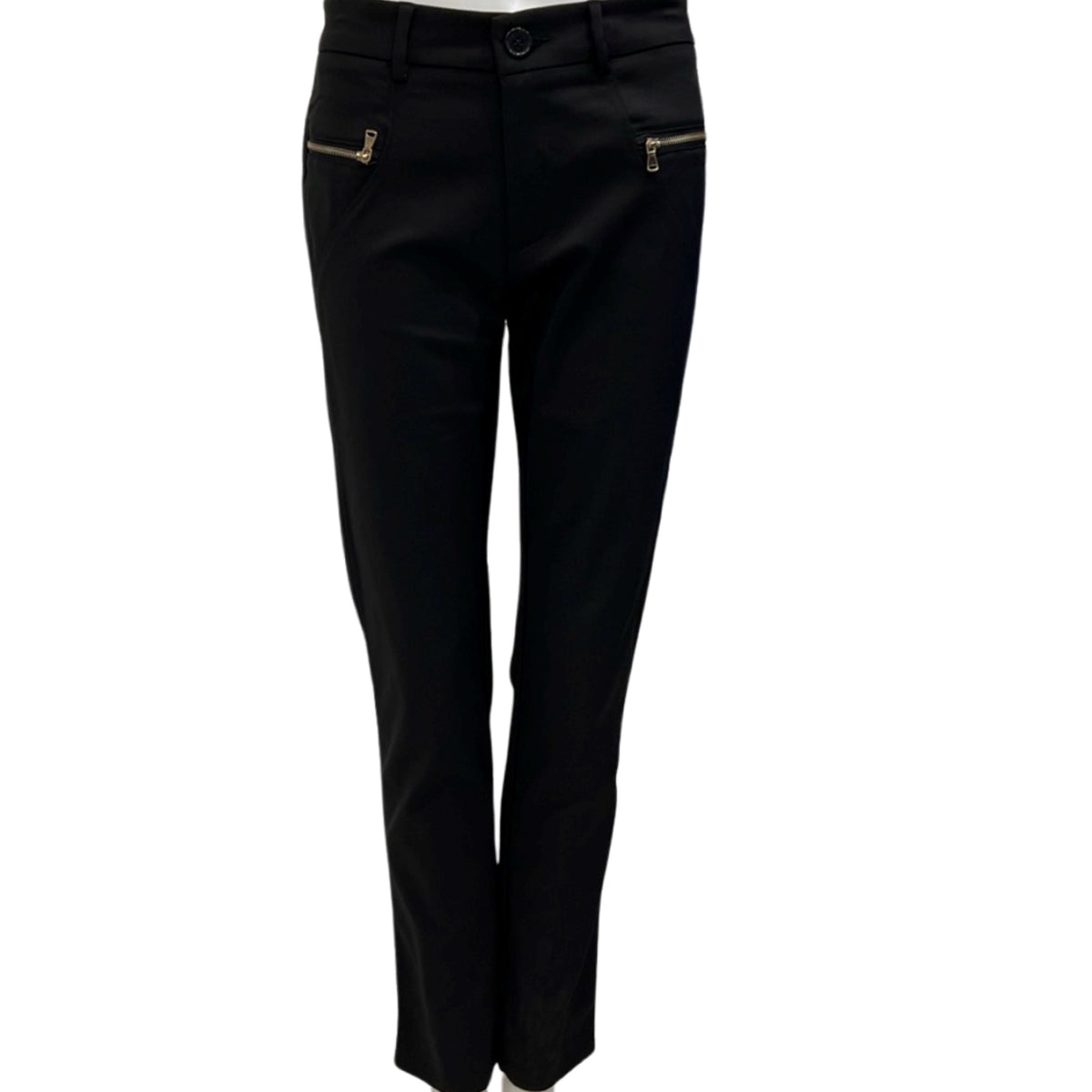 Pantalon fashion Kessley en coton stretch #couleur_noir