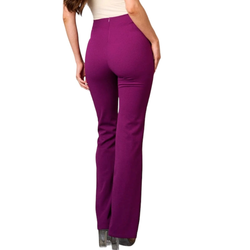 Pantalon taille haute #couleur_prune
