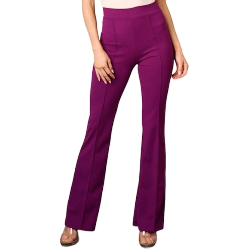 Pantalon taille haute #couleur_prune