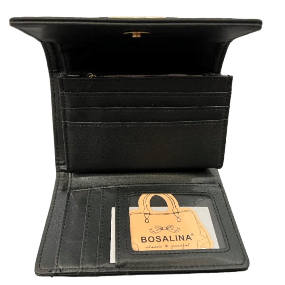 Portefeuille pliable à rabat Bosalina #couleur_noir